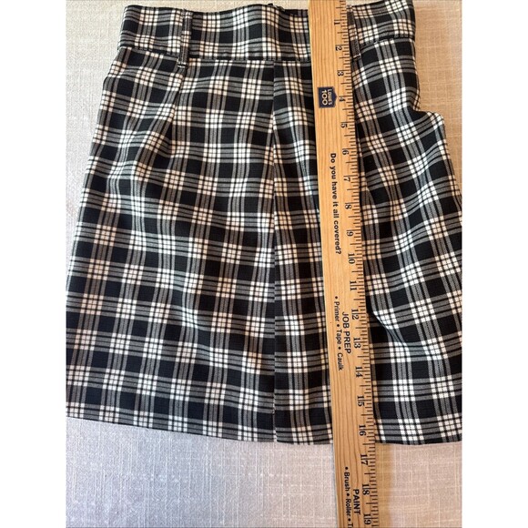 Divided‎ By H&M Black And White Plaid Punk Schoolgirl Mini Skirt Size 0 - Picture 4 of 6